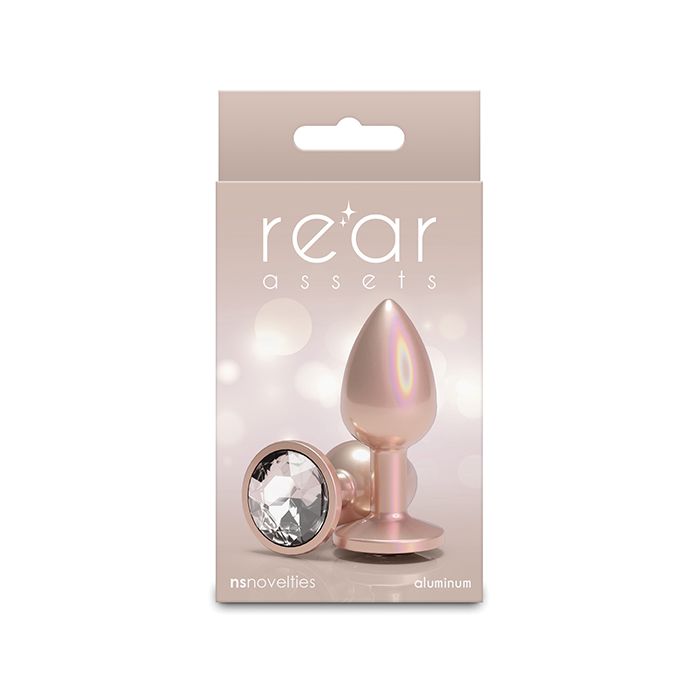 Rear Assets Small w/Clear Gem - Iridescent Champagne
