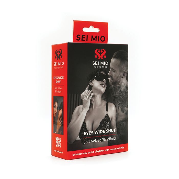 Sei Mio Eyes Wide Shut Soft Velvet Blindfold - Black 
